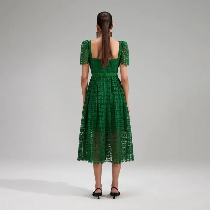 Dresses Woman SelfPortrait Green Petal Lace Midi Dress Dresses Woman SelfPortrait Green Petal Lace Midi Dress