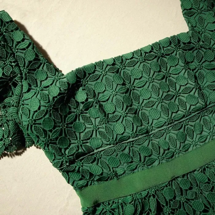 Dresses Woman SelfPortrait Green Petal Lace Midi Dress Dresses Woman SelfPortrait Green Petal Lace Midi Dress