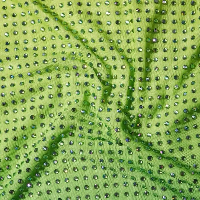 Dresses Woman SelfPortrait Green Rhinestone Mesh Keyhole Maxi Dress Dresses Woman SelfPortrait Green Rhinestone Mesh Keyhole Maxi Dress
