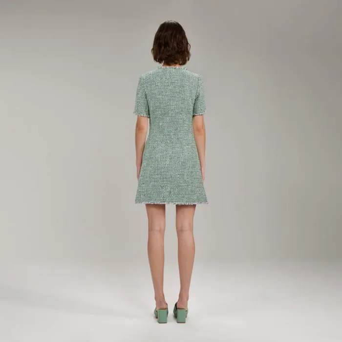 Dresses Woman SelfPortrait Green Viscose Flared Knit Mini Dress Dresses Woman SelfPortrait Green Viscose Flared Knit Mini Dress