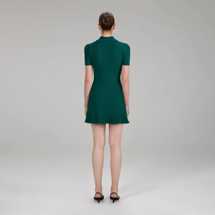 Dresses Woman SelfPortrait Green Viscose Flared Knit Mini Dress Dresses Woman SelfPortrait Green Viscose Flared Knit Mini Dress