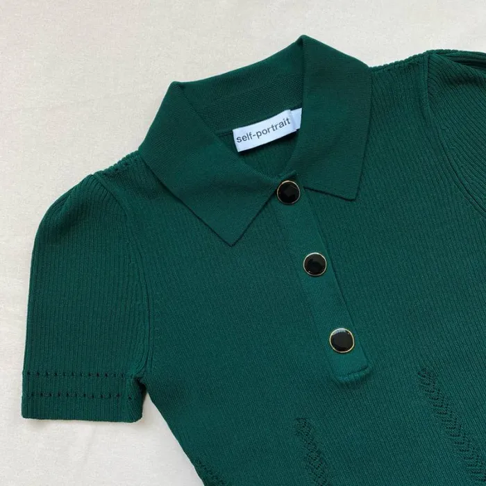 Dresses Woman SelfPortrait Green Viscose Flared Knit Mini Dress Dresses Woman SelfPortrait Green Viscose Flared Knit Mini Dress