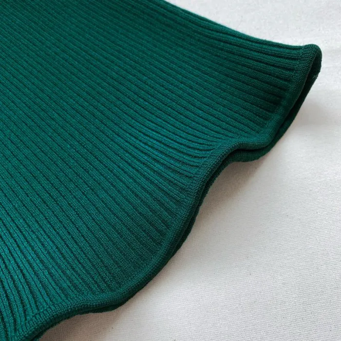 Dresses Woman SelfPortrait Green Viscose Flared Knit Mini Dress Dresses Woman SelfPortrait Green Viscose Flared Knit Mini Dress