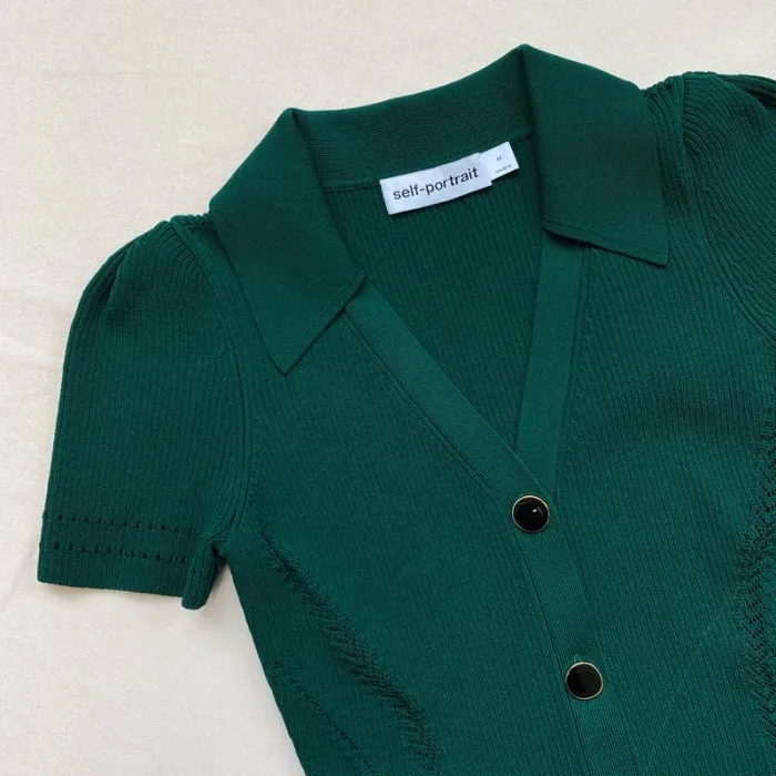 Dresses Woman SelfPortrait Green Viscose Knit Midi Dress Dresses Woman SelfPortrait Green Viscose Knit Midi Dress