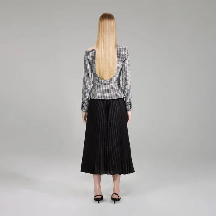 Dresses Woman SelfPortrait Houndstooth And Chiffon Midi Dress Dresses Woman SelfPortrait Houndstooth And Chiffon Midi Dress