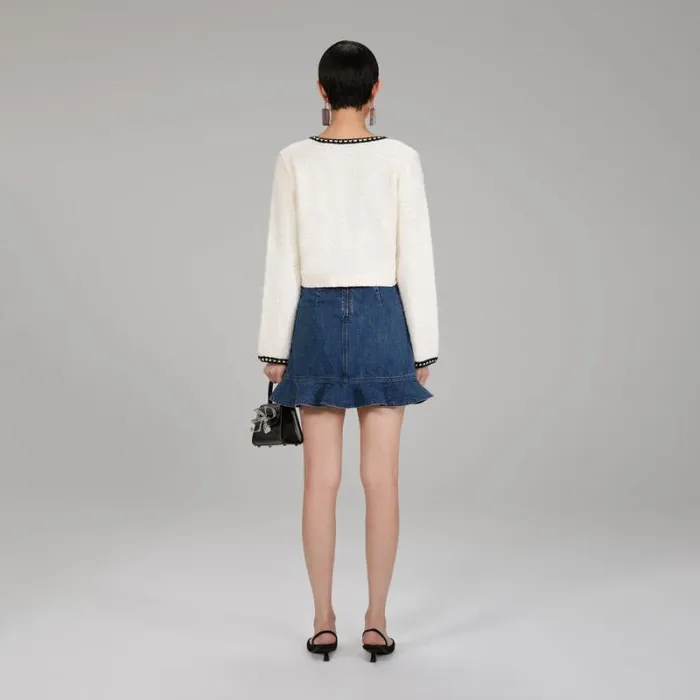 Dresses Woman SelfPortrait Ivory Knit Bow Dress Dresses Woman SelfPortrait Ivory Knit Bow Dress