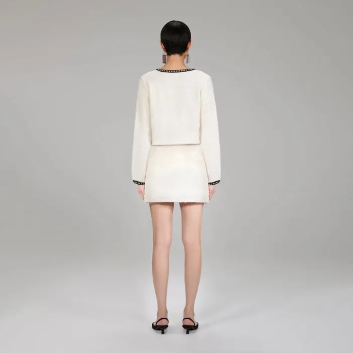Dresses Woman SelfPortrait Ivory Knit Bow Dress Dresses Woman SelfPortrait Ivory Knit Bow Dress