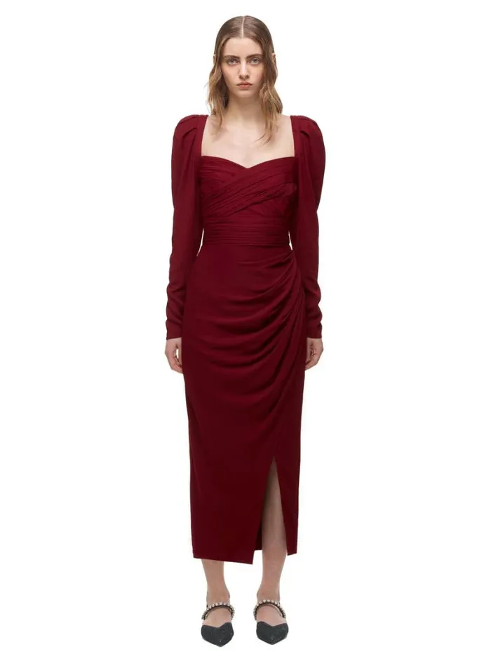 Dresses Woman SelfPortrait Khaki Iris Midi Dress Dresses Woman SelfPortrait Khaki Iris Midi Dress