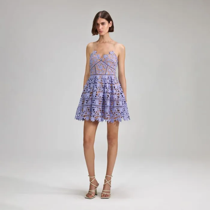 Dresses Woman SelfPortrait Lilac Azaelea Lace Mini Dress Dresses Woman SelfPortrait Lilac Azaelea Lace Mini Dress