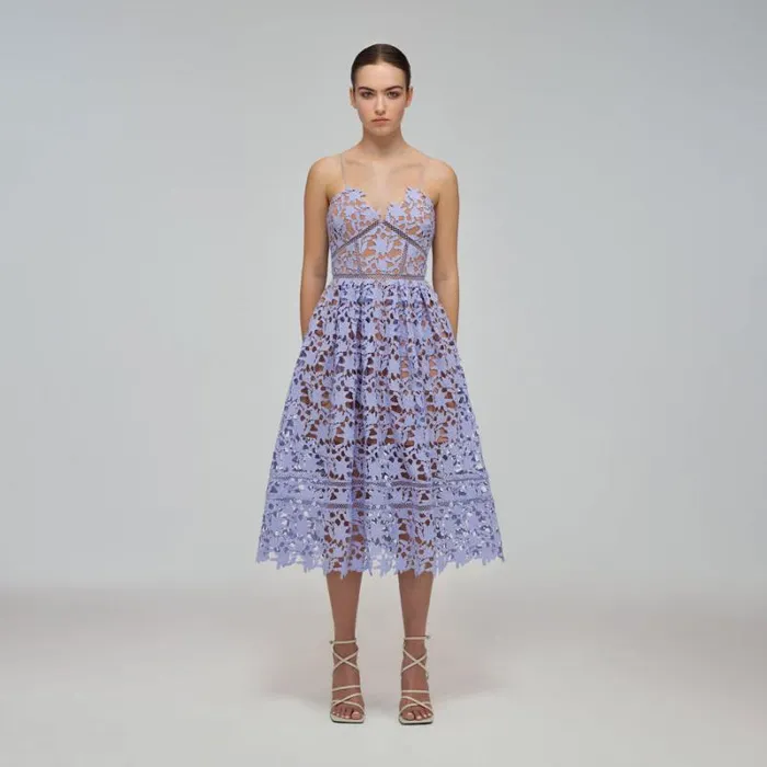 Dresses Woman SelfPortrait Lilac Azaelea Midi Dress