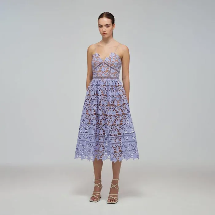 Dresses Woman SelfPortrait Lilac Azaelea Midi Dress Dresses Woman SelfPortrait Lilac Azaelea Midi Dress