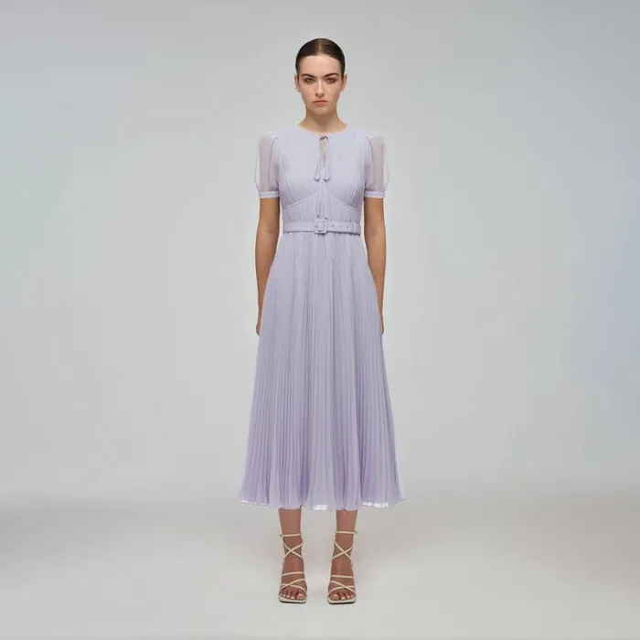 Dresses Woman SelfPortrait Lilac Chiffon Midi Dress