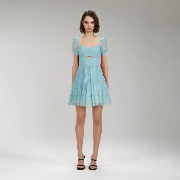 Dresses Woman SelfPortrait Lilac Chiffon Mini Dress Dresses Woman SelfPortrait Lilac Chiffon Mini Dress