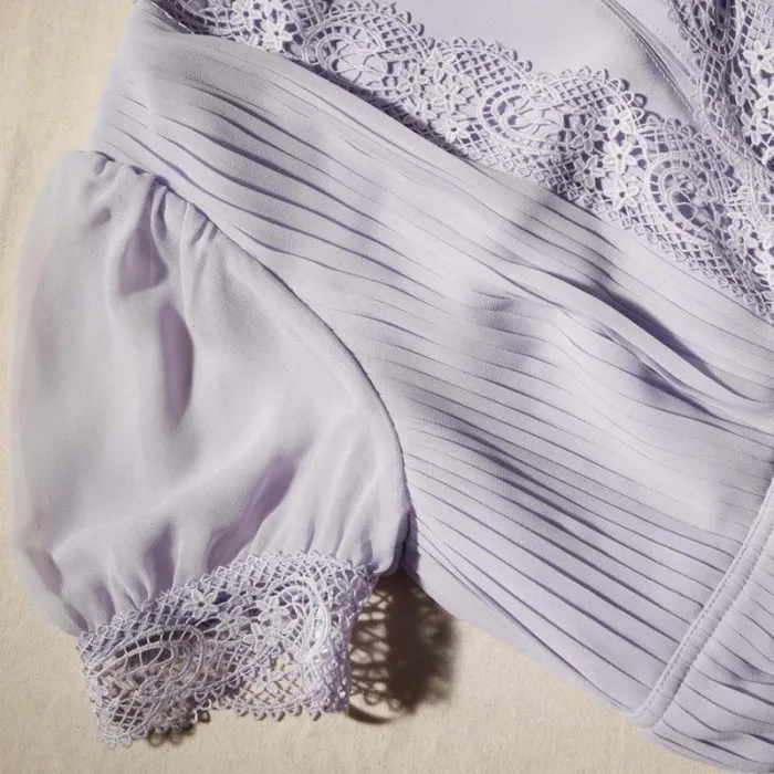 Dresses Woman SelfPortrait Lilac Chiffon Mini Dress Dresses Woman SelfPortrait Lilac Chiffon Mini Dress