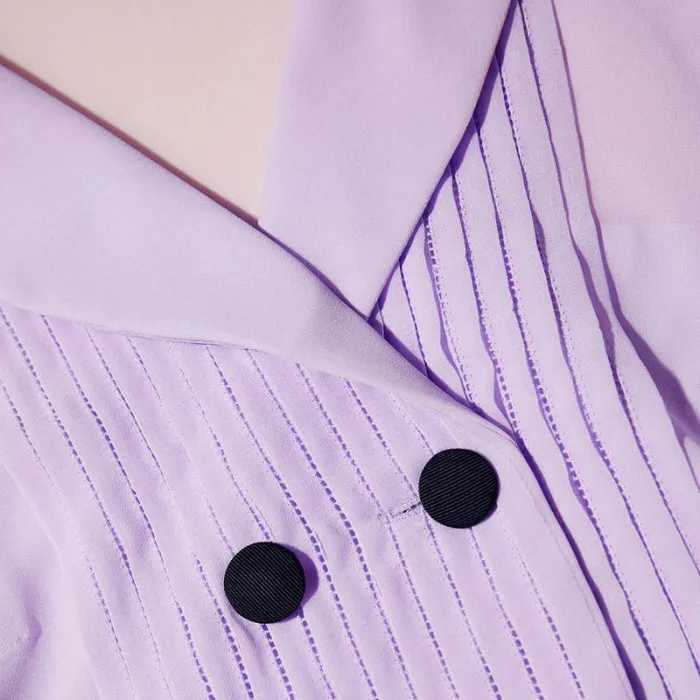 Dresses Woman SelfPortrait Lilac Chiffon Pleated Collar Midi Dress Dresses Woman SelfPortrait Lilac Chiffon Pleated Collar Midi Dress