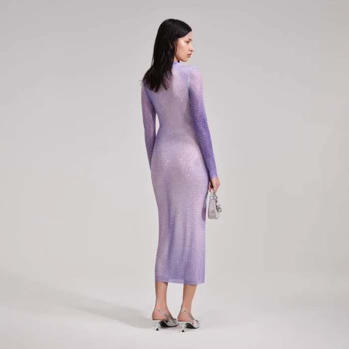 Dresses Woman SelfPortrait Lilac Contour Print Midi Dress Dresses Woman SelfPortrait Lilac Contour Print Midi Dress
