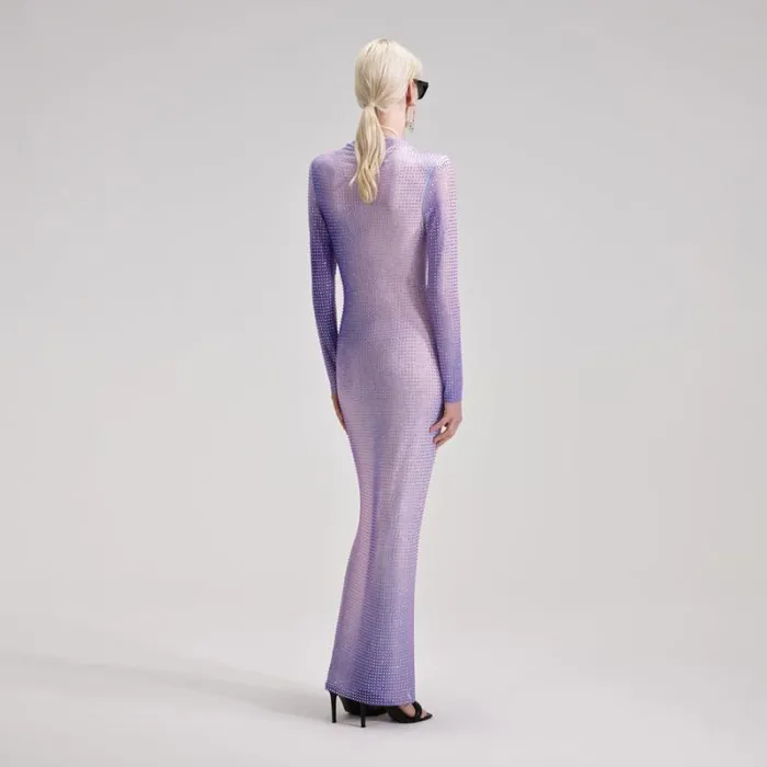 Dresses Woman SelfPortrait Lilac Contour Print Midi Dress Dresses Woman SelfPortrait Lilac Contour Print Midi Dress