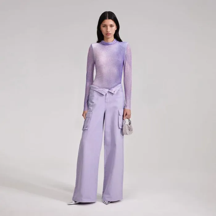 Dresses Woman SelfPortrait Lilac Contour Print Midi Dress Dresses Woman SelfPortrait Lilac Contour Print Midi Dress