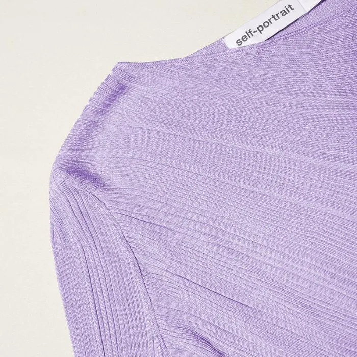 Dresses Woman SelfPortrait Lilac Knit Midi Dress Dresses Woman SelfPortrait Lilac Knit Midi Dress