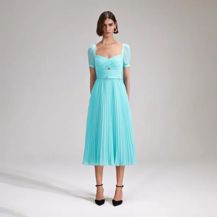 Dresses Woman SelfPortrait Lilac Polka Print Chiffon Midi Dress Dresses Woman SelfPortrait Lilac Polka Print Chiffon Midi Dress