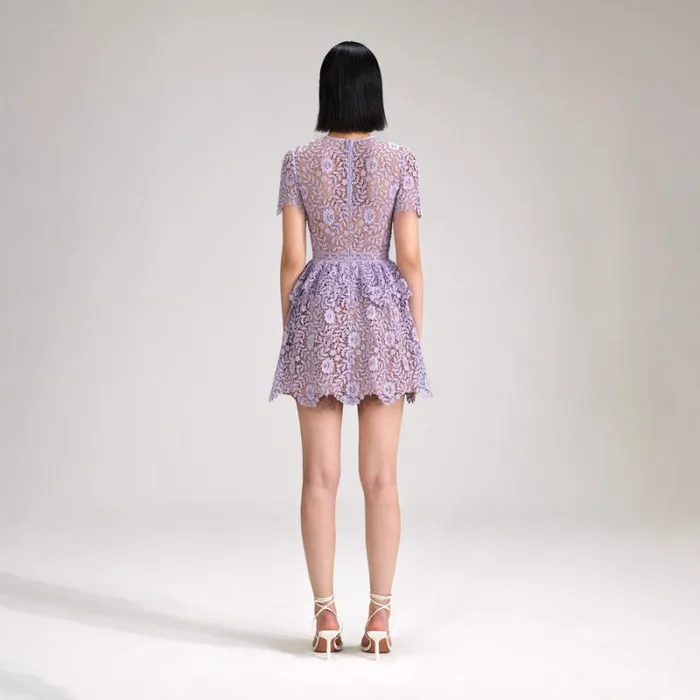 Dresses Woman SelfPortrait Lilac Polka Print Chiffon Midi Dress Dresses Woman SelfPortrait Lilac Polka Print Chiffon Midi Dress