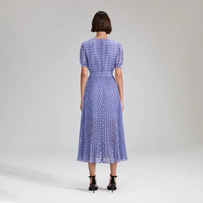 Dresses Woman SelfPortrait Lilac Polka Print Chiffon Midi Dress Dresses Woman SelfPortrait Lilac Polka Print Chiffon Midi Dress