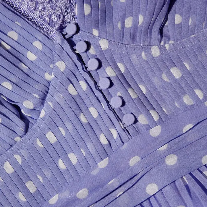 Dresses Woman SelfPortrait Lilac Polka Print Chiffon Midi Dress Dresses Woman SelfPortrait Lilac Polka Print Chiffon Midi Dress
