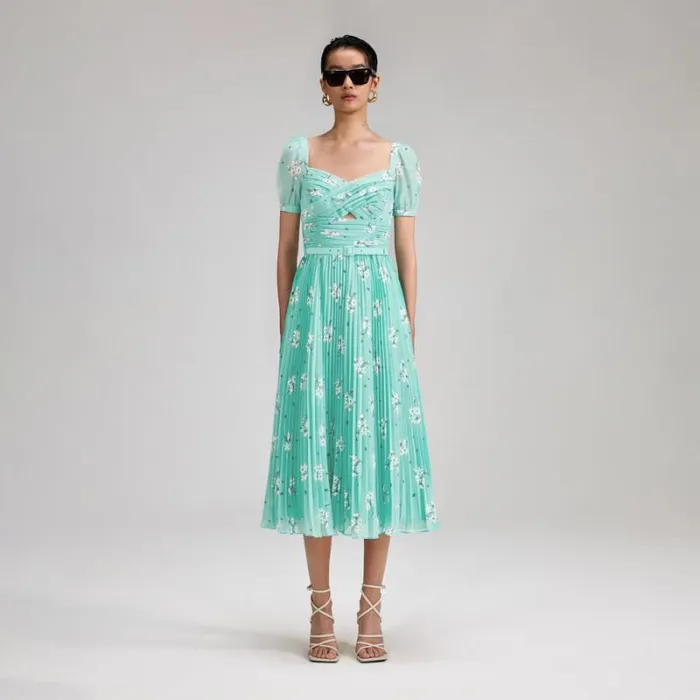 Dresses Woman SelfPortrait Lilac Polka Print Chiffon Midi Dress Dresses Woman SelfPortrait Lilac Polka Print Chiffon Midi Dress
