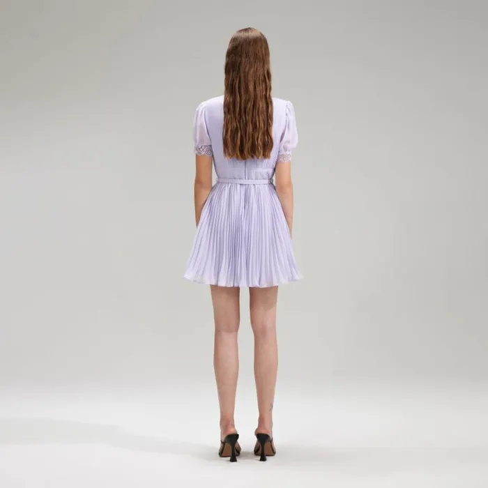 Dresses Woman SelfPortrait Lilac Polka Print Chiffon Mini Dress Dresses Woman SelfPortrait Lilac Polka Print Chiffon Mini Dress