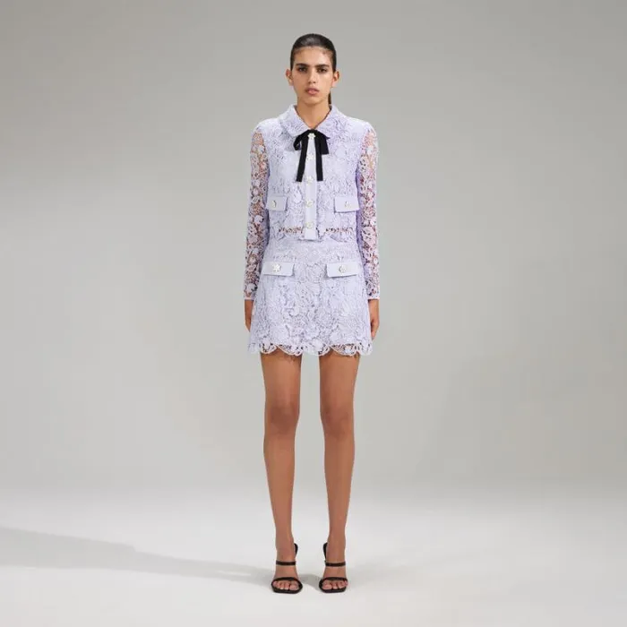 Dresses Woman SelfPortrait Lilac Rhinestone Mini Dress Dresses Woman SelfPortrait Lilac Rhinestone Mini Dress