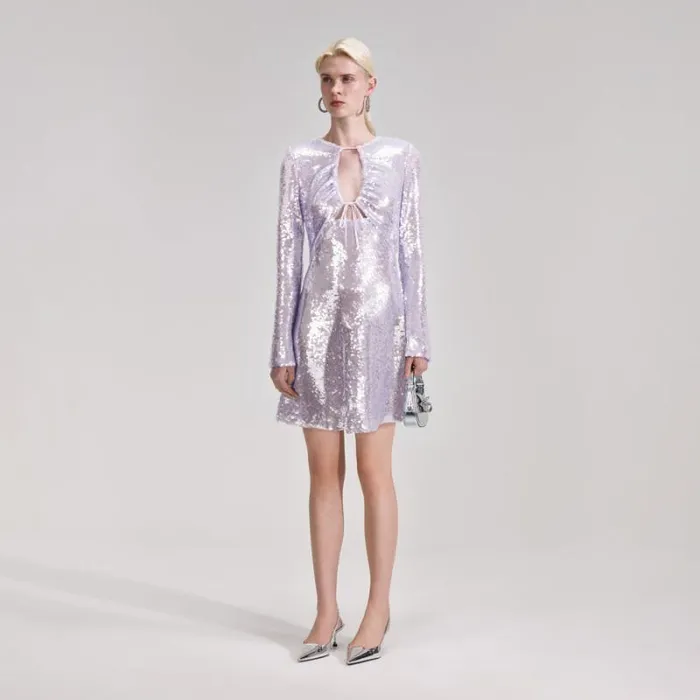Dresses Woman SelfPortrait Lilac Sequin Mini Dress Dresses Woman SelfPortrait Lilac Sequin Mini Dress