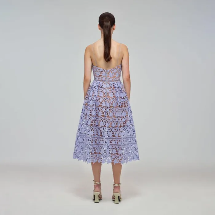 Dresses Woman SelfPortrait Lilac Tiered Lace Maxi Dress Dresses Woman SelfPortrait Lilac Tiered Lace Maxi Dress