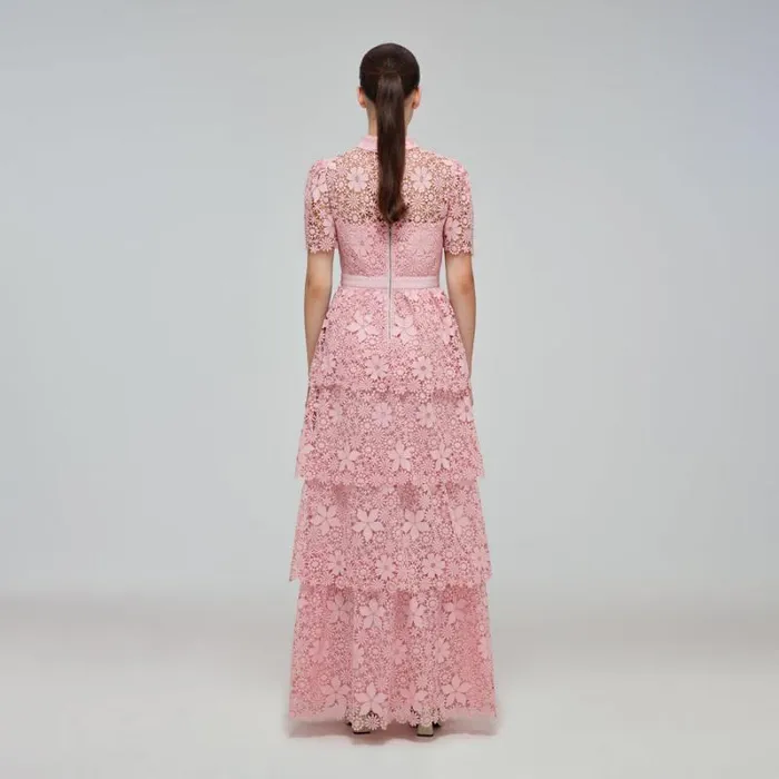 Dresses Woman SelfPortrait Lilac Tiered Lace Maxi Dress Dresses Woman SelfPortrait Lilac Tiered Lace Maxi Dress