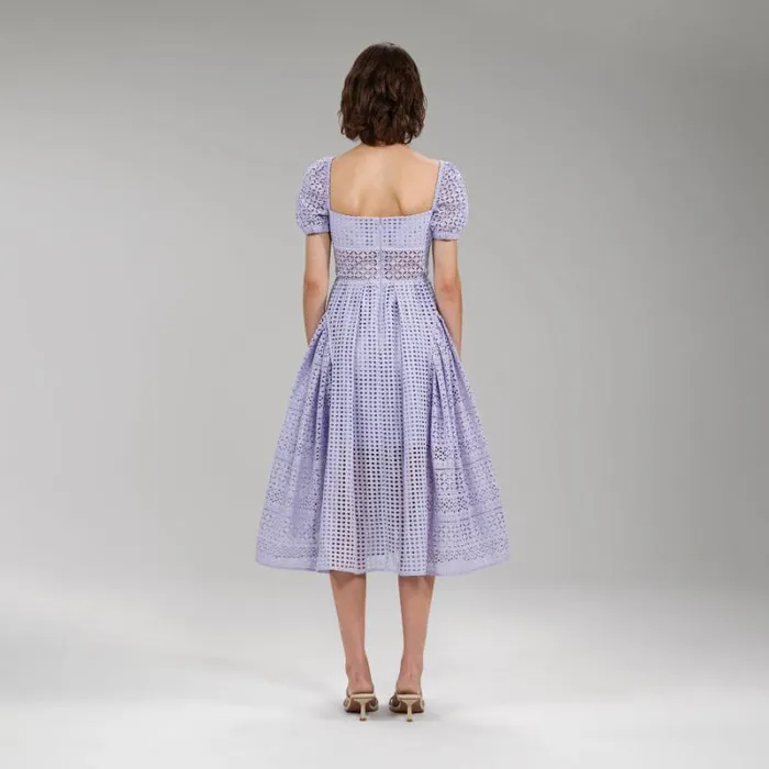 Dresses Woman SelfPortrait Lilac Tiered Lace Midi Dress Dresses Woman SelfPortrait Lilac Tiered Lace Midi Dress