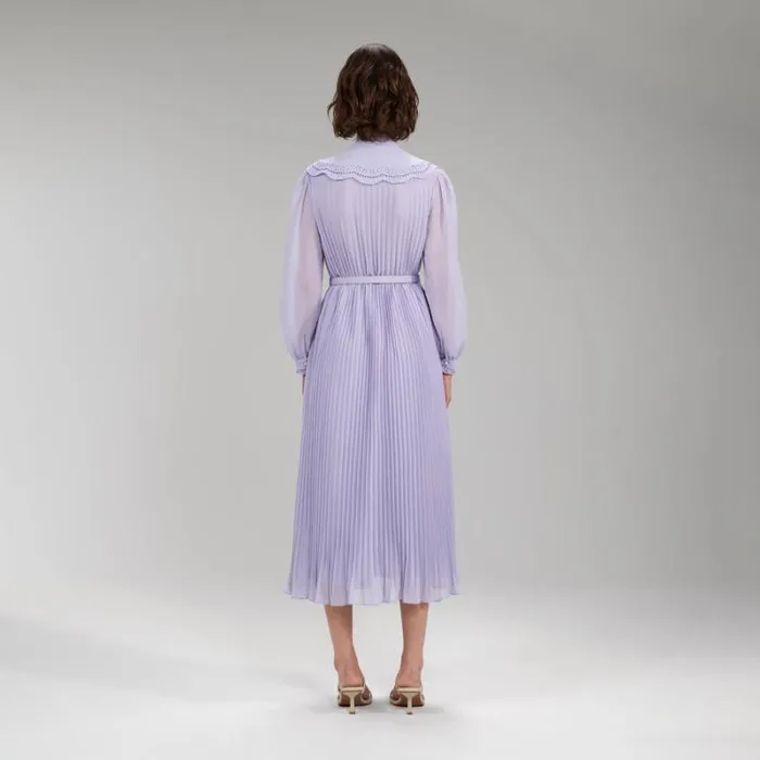 Dresses Woman SelfPortrait Lilac Tiered Lace Midi Dress Dresses Woman SelfPortrait Lilac Tiered Lace Midi Dress