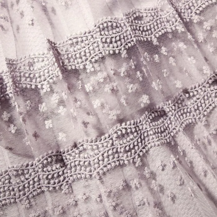 Dresses Woman SelfPortrait Lilac Tiered Lace Midi Dress Dresses Woman SelfPortrait Lilac Tiered Lace Midi Dress