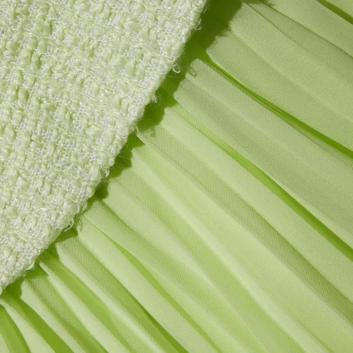 Dresses Woman SelfPortrait Lime Boucle Chiffon Midi Dress Dresses Woman SelfPortrait Lime Boucle Chiffon Midi Dress