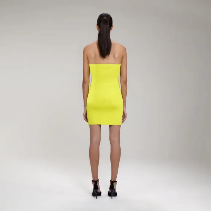 Dresses Woman SelfPortrait Lime Chiffon Mini Dress Dresses Woman SelfPortrait Lime Chiffon Mini Dress