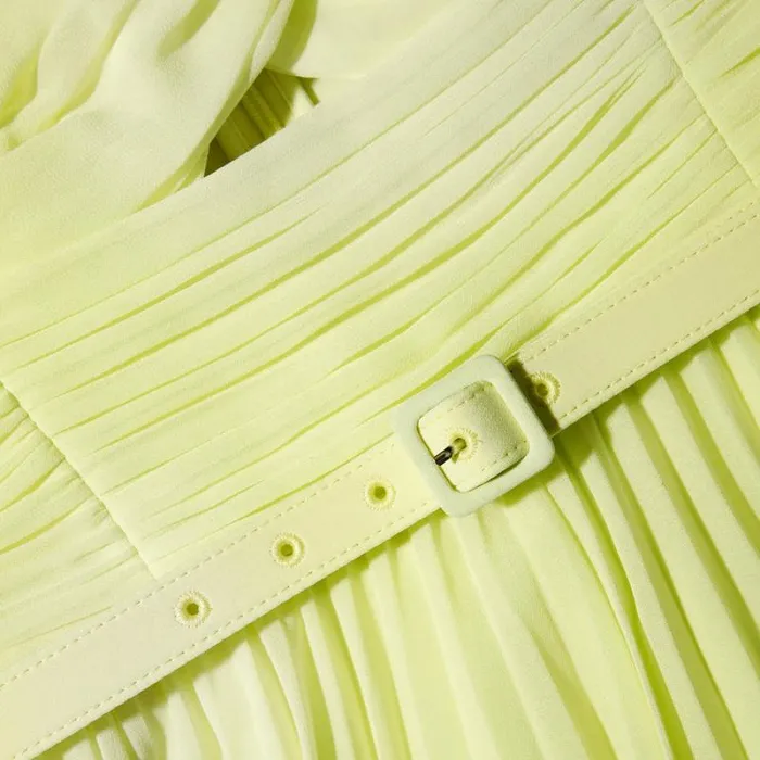 Dresses Woman SelfPortrait Lime Chiffon Mini Dress Dresses Woman SelfPortrait Lime Chiffon Mini Dress