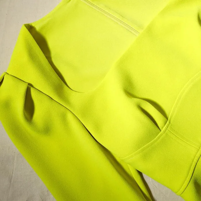 Dresses Woman SelfPortrait Lime Crepe Ruched Midi Dress Dresses Woman SelfPortrait Lime Crepe Ruched Midi Dress