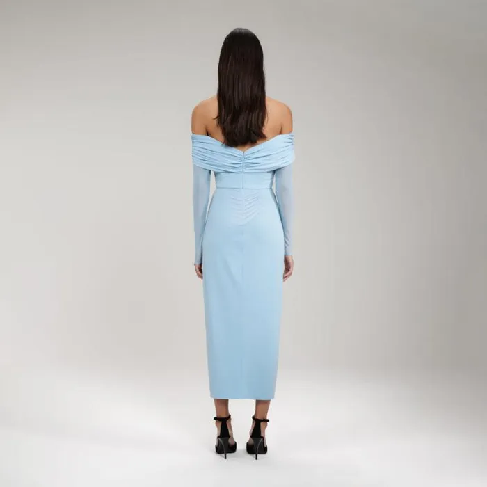 Dresses Woman SelfPortrait Lime Jersey OffShoulder Midi Dress Dresses Woman SelfPortrait Lime Jersey OffShoulder Midi Dress