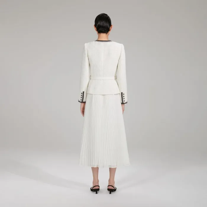 Dresses Woman SelfPortrait Metallic Boucl And Chiffon Midi Dress Dresses Woman SelfPortrait Metallic Boucl And Chiffon Midi Dress