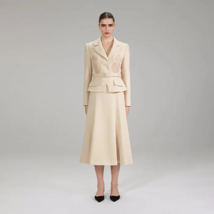 Dresses Woman SelfPortrait Metallic Boucl VNeck Tailored Midi Dress Dresses Woman SelfPortrait Metallic Boucl VNeck Tailored Midi Dress