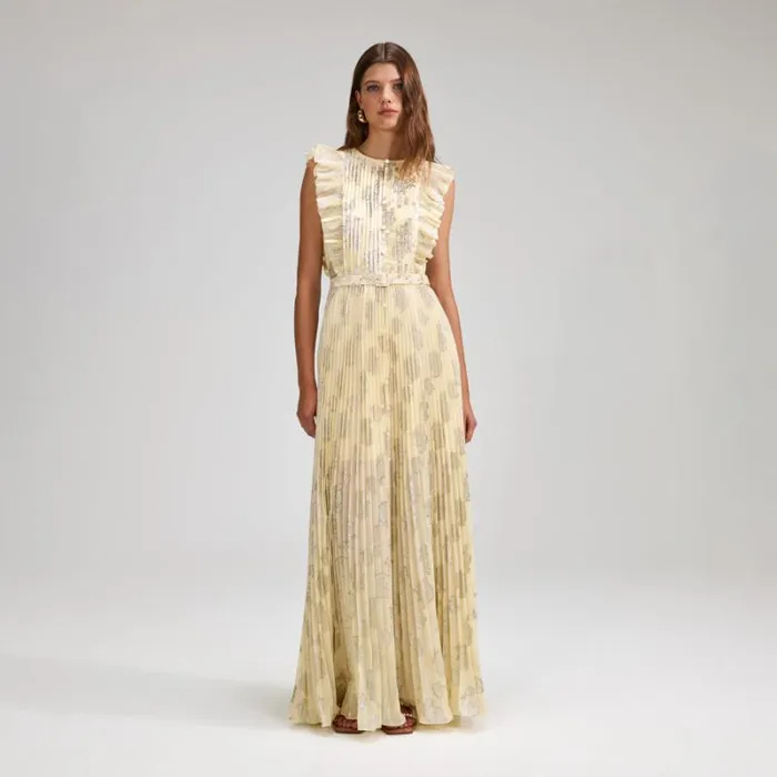 Dresses Woman SelfPortrait Metallic Jacquard Maxi Dress