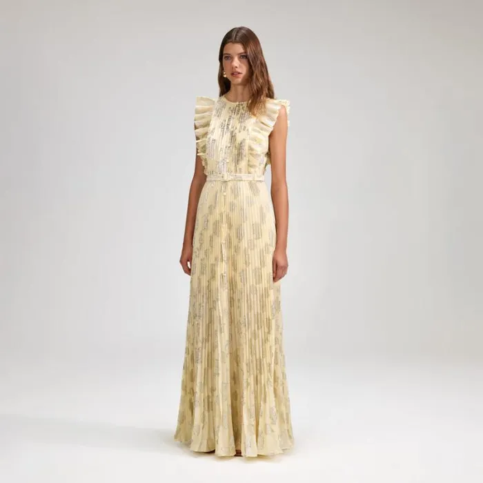Dresses Woman SelfPortrait Metallic Jacquard Maxi Dress Dresses Woman SelfPortrait Metallic Jacquard Maxi Dress
