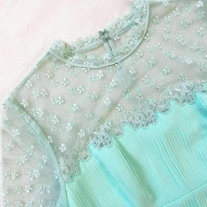 Dresses Woman SelfPortrait Mint Chiffon Tiered Maxi Dress Dresses Woman SelfPortrait Mint Chiffon Tiered Maxi Dress