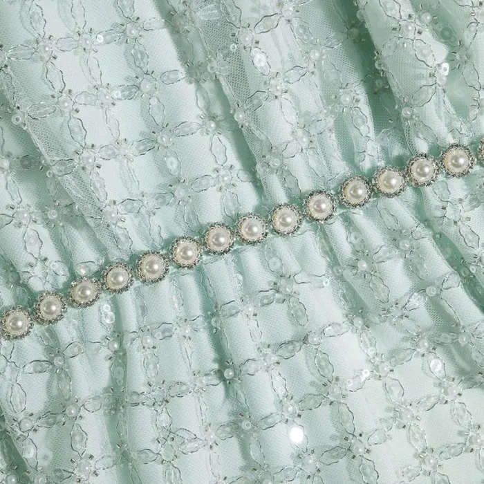 Dresses Woman SelfPortrait Mint Grid Sequin Pearl Maxi Dress Dresses Woman SelfPortrait Mint Grid Sequin Pearl Maxi Dress