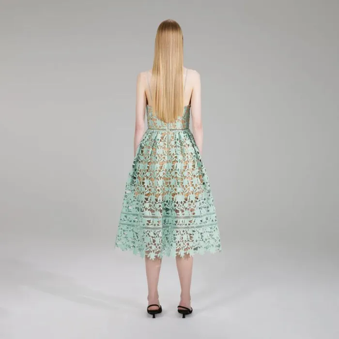 Dresses Woman SelfPortrait Mint Midi Azaelea Dress Dresses Woman SelfPortrait Mint Midi Azaelea Dress