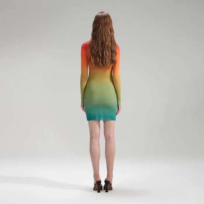 Dresses Woman SelfPortrait Ombre Mesh Mini Dress Dresses Woman SelfPortrait Ombre Mesh Mini Dress
