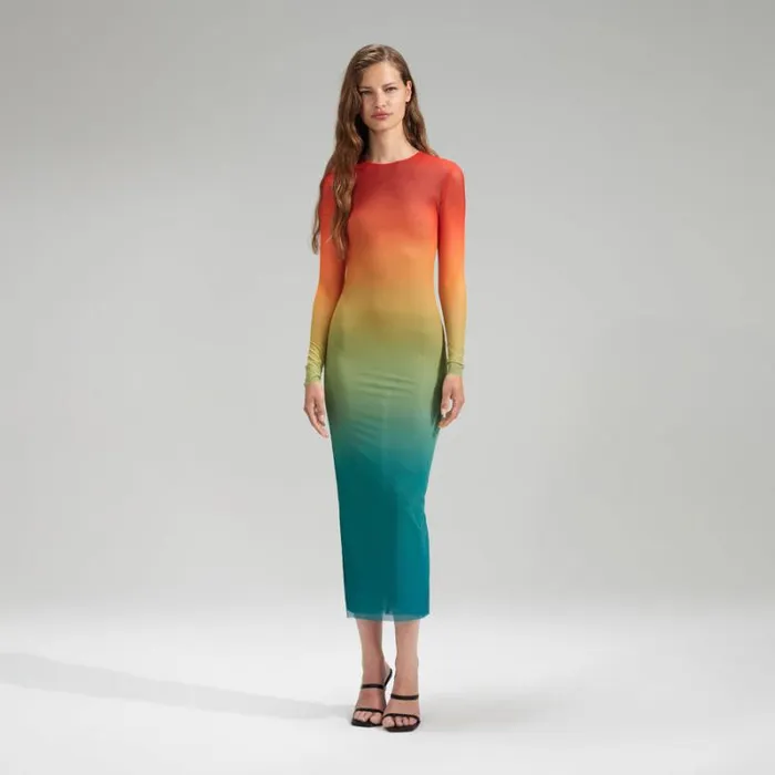 Dresses Woman SelfPortrait Ombre Mesh Mini Dress Dresses Woman SelfPortrait Ombre Mesh Mini Dress